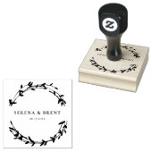 Moderne eenvoudige Wreath Save the date Rubberstempel (Gestempeld)