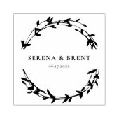 Moderne eenvoudige Wreath Save the date Rubberstempel (Afrduk)