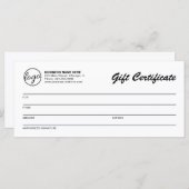 Moderne, eenvoudige zakelijke cadeaubon voor Logo (Voorkant / Achterkant)