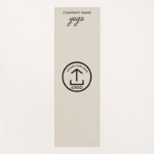 Moderne Eenvoudige Zakelijke Logo Beige Gym Yogamat (Voorkant)