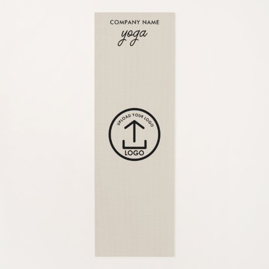 Moderne Eenvoudige Zakelijke Logo Beige Gym Yogamat (Voorkant)