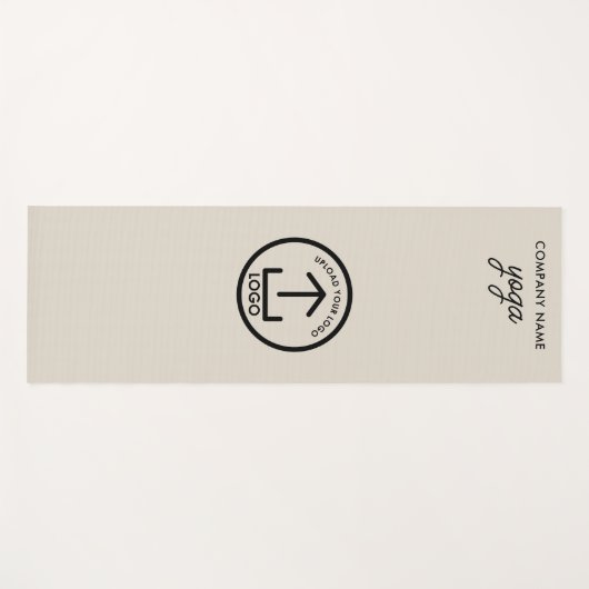 Moderne Eenvoudige Zakelijke Logo Beige Gym Yogamat (Voorkant (horizontaal))