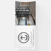 Moderne Eenvoudige Zakelijke Logo Foto & Tekst Spandoek (Verticaal)