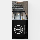 Moderne Eenvoudige Zakelijke Logo Foto & Tekst Zwa Spandoek (Verticaal)