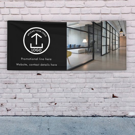 Moderne Eenvoudige Zakelijke Logo Foto & Tekst Zwa Spandoek