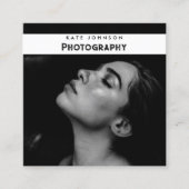 Moderne eenvoudige zakelijke Logo fotograaf foto Vierkante Visitekaartje (Voorkant)