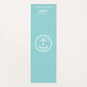 Moderne Eenvoudige Zakelijke Logo Licht Blauwgroen Yogamat (Voorkant)