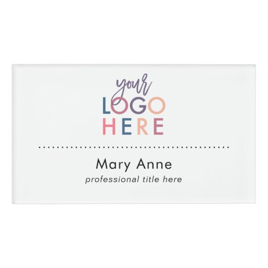 Moderne Eenvoudige zakelijke Logo Professional-fun Naambadge (Voorkant)