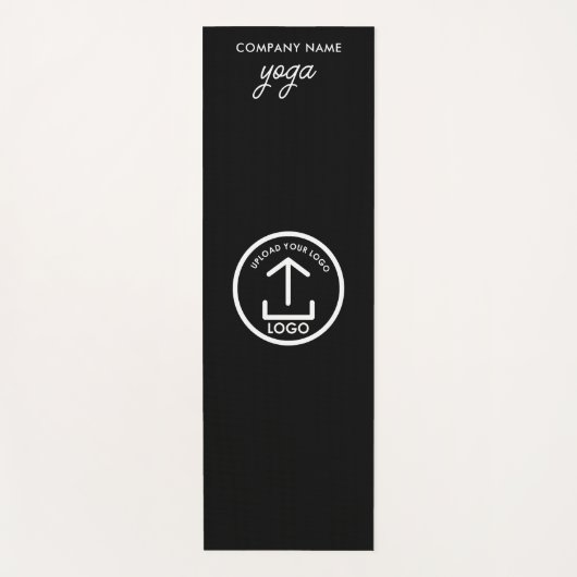 Moderne Eenvoudige Zakelijke Logo Zwart Wit Gym Yogamat (Voorkant)