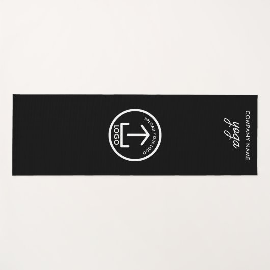 Moderne Eenvoudige Zakelijke Logo Zwart Wit Gym Yogamat (Voorkant (horizontaal))