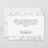 Moderne eenvoudige zakelijke promo code dank u kaa bedankkaart (Achterkant)