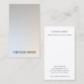 Moderne, eenvoudige zilver Professional met minima Visitekaartje (Voorkant / Achterkant)