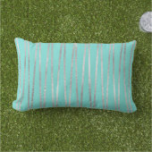 Moderne Eenvoudige Zilveren Munt Groene ZigZag Geo Buitenkussen (Gras)