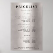 Moderne Eenvoudige Zilveren Salon Prijslijst Poste Poster (Voorkant)