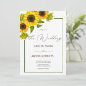 Moderne eenvoudige zonnebloem kaart (Staand voorkant)