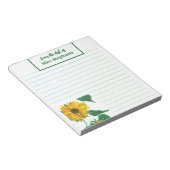 Moderne eenvoudige zonnebloem van het bureau van d notitieblok (Schuin)