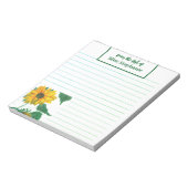 Moderne eenvoudige zonnebloem van het bureau van d notitieblok (Linkerzijde)