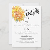 Moderne eenvoudige zonnebloem-Vrijgezellenfeest —  Kaart (Achterkant)