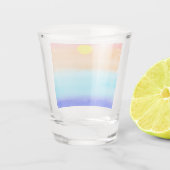Moderne eenvoudige zonsondergang Regenboog kleurri Shot Glas (Achterkant)