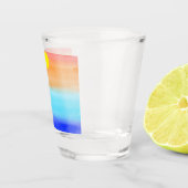 Moderne eenvoudige zonsondergang Regenboog kleurri Shot Glas (Rechts)