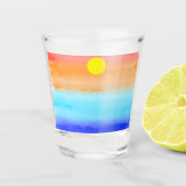Moderne eenvoudige zonsondergang Regenboog kleurri Shot Glas (Voorkant)
