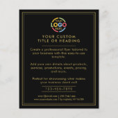 Moderne Eenvoudige Zwart Goud Business Logo Promot Flyer (Achterkant)