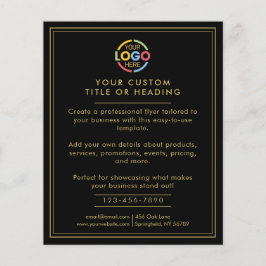 Moderne Eenvoudige Zwart Goud Business Logo Promot Flyer