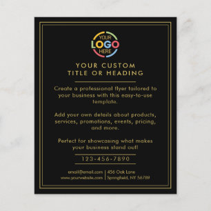 Moderne Eenvoudige Zwart Goud Business Logo Promot Flyer