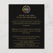 Moderne Eenvoudige Zwart Goud Business Logo Promot Flyer (Achterkant)