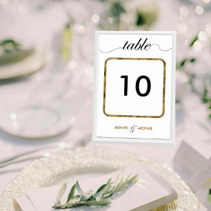 Moderne Eenvoudige Zwart Goud Elegante Script Wedd Kaart