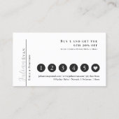 Moderne eenvoudige zwart scanbare QR-code loyalite Visitekaartje (Achterkant)