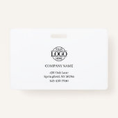 Moderne Eenvoudige Zwart & Wit Bedrijf Medewerker  Badge (Achterkant)