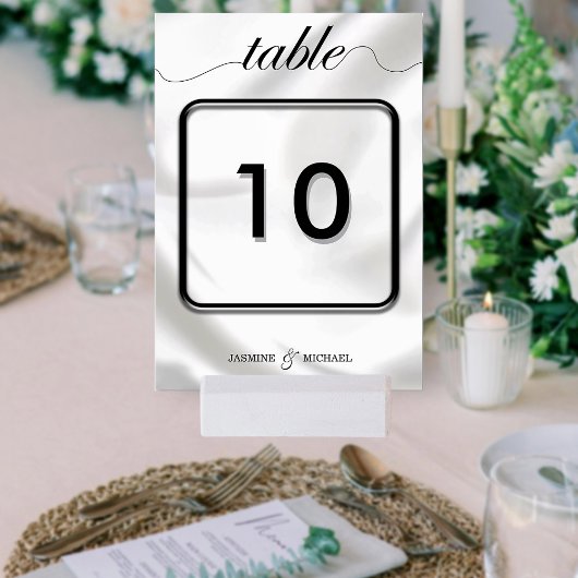 Moderne Eenvoudige Zwart Wit Elegant Script Weddin Kaart
