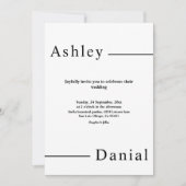 Moderne eenvoudige zwart-wit elegante bruiloft kaart (Voorkant)