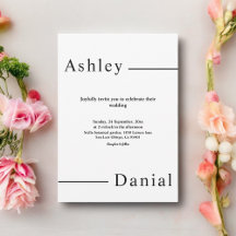 Moderne eenvoudige zwart-wit elegante bruiloft