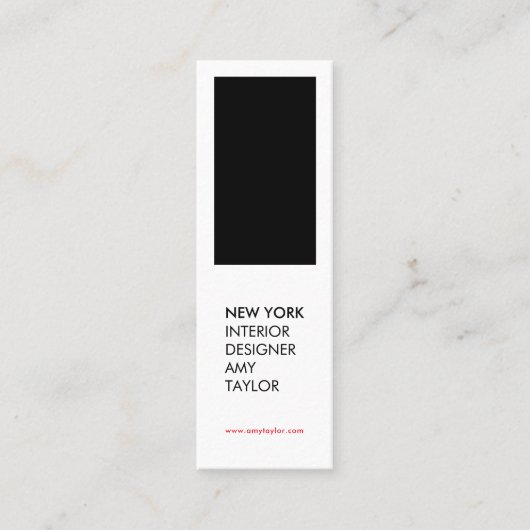 Moderne eenvoudige zwart wit elegante minimale ont mini visitekaartje (Voorkant)