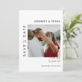 Moderne Eenvoudige Zwart-Wit Foto Save The Date (Staand voorkant)