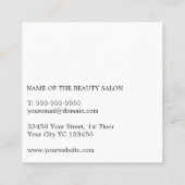 Moderne Eenvoudige Zwart Wit Haar Stylist Vierkante Visitekaartje (Achterkant)