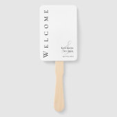 Moderne Eenvoudige Zwart-Wit-Huwelijks- Handwaaier (Voorkant)