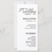 Moderne eenvoudige zwart-wit huwelijksprogramma's (Voorkant)