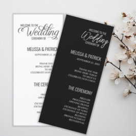 Moderne eenvoudige zwart-wit huwelijksprogramma's