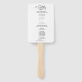 Moderne eenvoudige zwart-wit huwelijksprogramma's handwaaier (Achterkant)