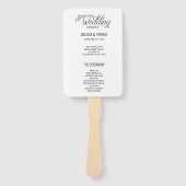 Moderne eenvoudige zwart-wit huwelijksprogramma's handwaaier (Voorkant)