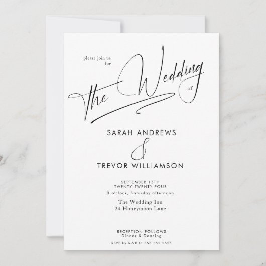 Moderne, eenvoudige zwart-wit kaart (Voorkant)