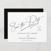 Moderne, eenvoudige zwart-wit kaart (Voorkant / Achterkant)