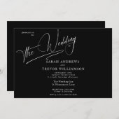 Moderne, eenvoudige zwart-wit kaart (Voorkant / Achterkant)