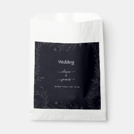 Moderne eenvoudige zwart-wit minimalistische bloem bedankzakje