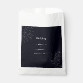 Moderne eenvoudige zwart-wit minimalistische bloem bedankzakje