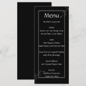 Moderne eenvoudige zwart-wit minimalistische bloem menu (Voorkant / Achterkant)