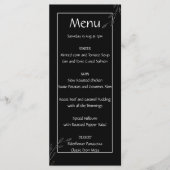 Moderne eenvoudige zwart-wit minimalistische bloem menu (Voorkant)